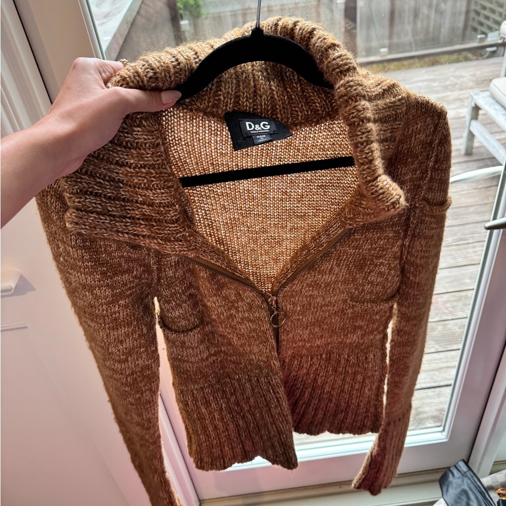 Dolce and Gabanna D&G Women's Tan Cardigan Sweater size 2
